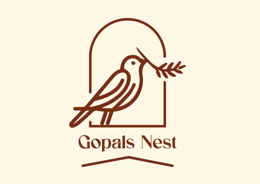Gopal's Nest monochrome logo version