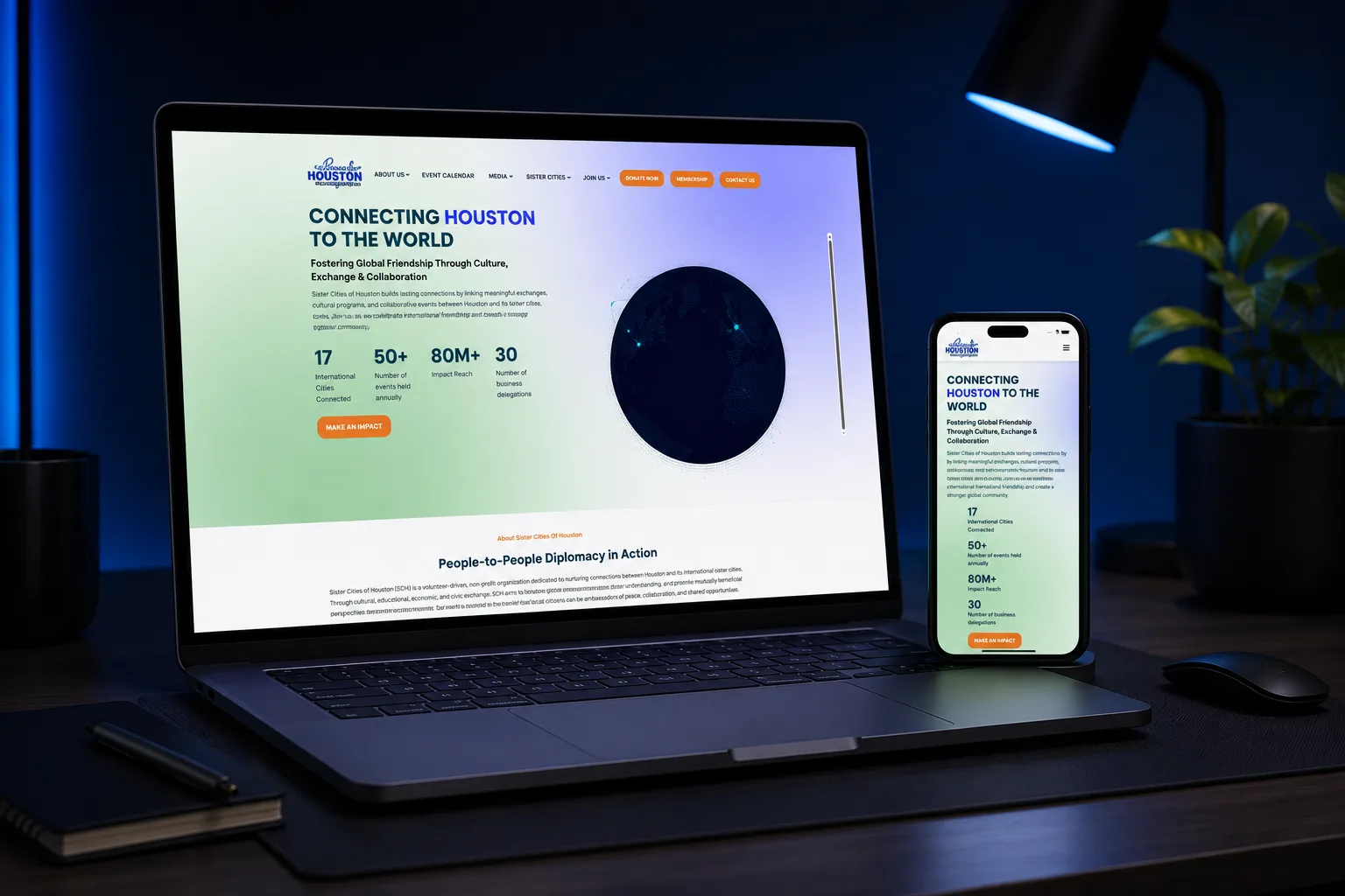 Sister Cities of Houston website redesign hero visual